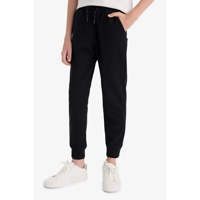 Defacto K8846A6BK81 Siyah Erkek Çocuk Beli Lastikli Okul Jogger Eşofman Altı