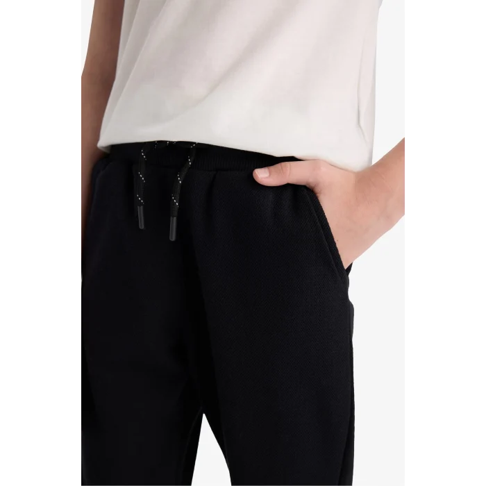 Defacto K8846A6BK81 Siyah Erkek Çocuk Beli Lastikli Okul Jogger Eşofman Altı