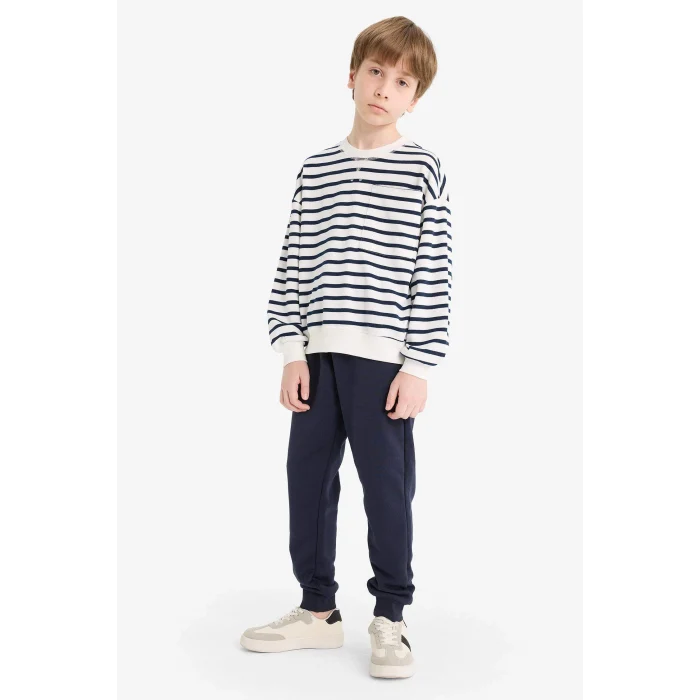 Defacto R5970A6NV253 Lacivert Erkek Çocuk Beli Lastikli Okul Jogger Eşofman Altı