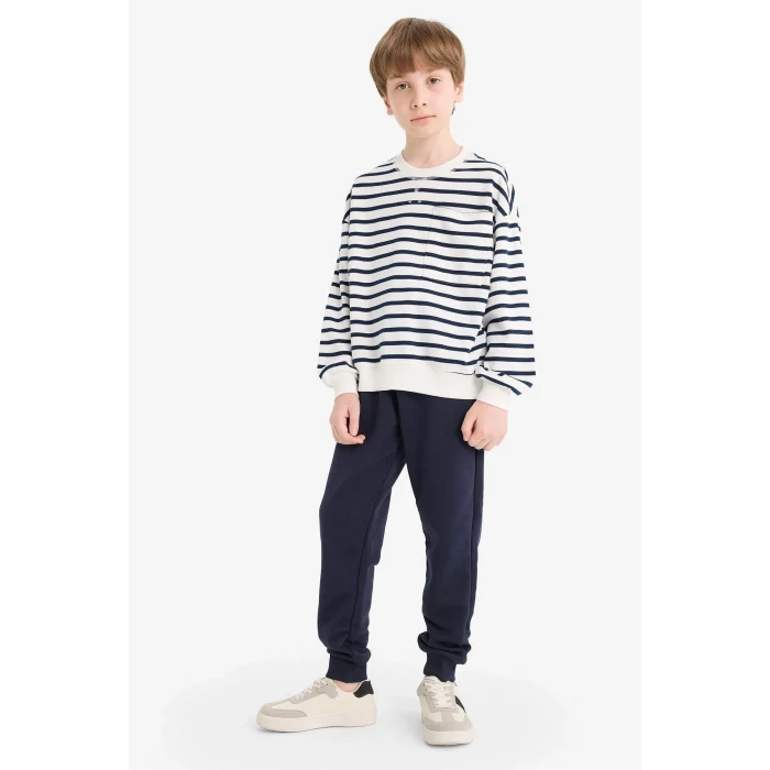 Defacto R5970A6NV253 Lacivert Erkek Çocuk Beli Lastikli Okul Jogger Eşofman Altı