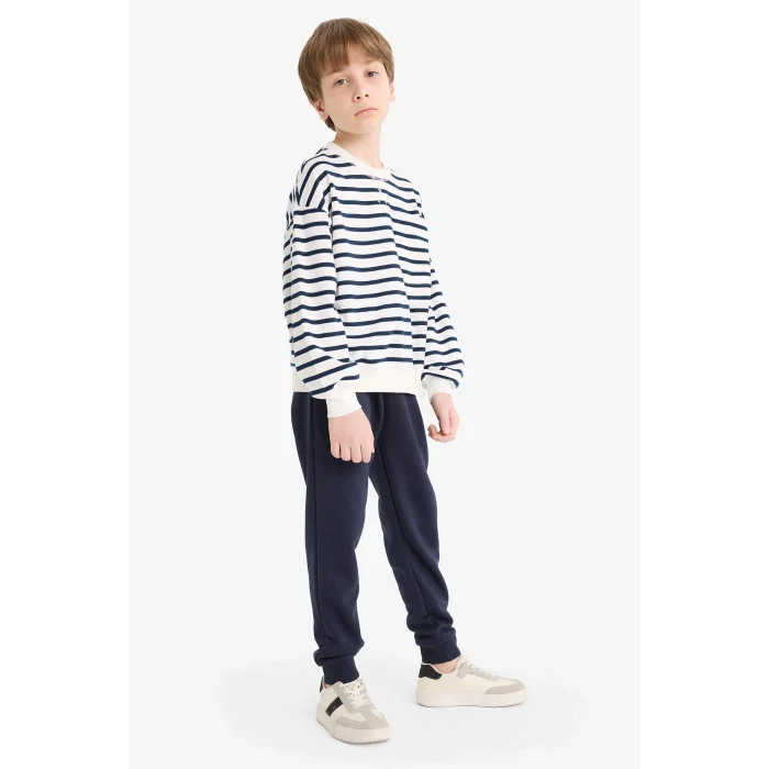 Defacto R5970A6NV253 Lacivert Erkek Çocuk Beli Lastikli Okul Jogger Eşofman Altı