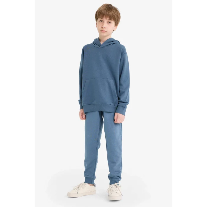 Defacto K8852 İndigo Erkek Çocuk Beli Lastikli Okul Jogger Eşofman Altı