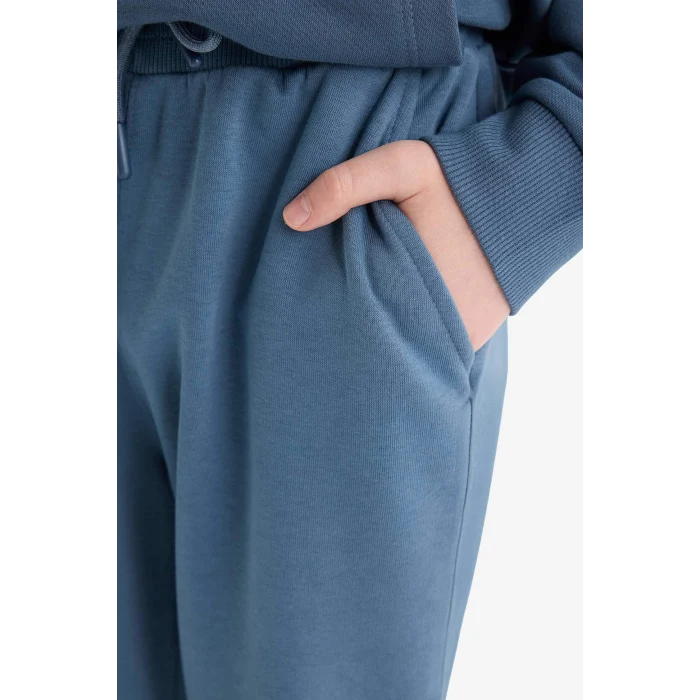 Defacto K8852 İndigo Erkek Çocuk Beli Lastikli Okul Jogger Eşofman Altı