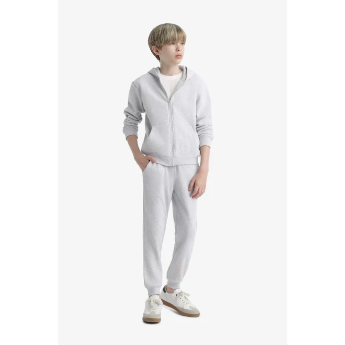 Defacto K8846A6GR400 Gri Erkek Çocuk Beli Lastikli Okul Jogger Eşofman Altı
