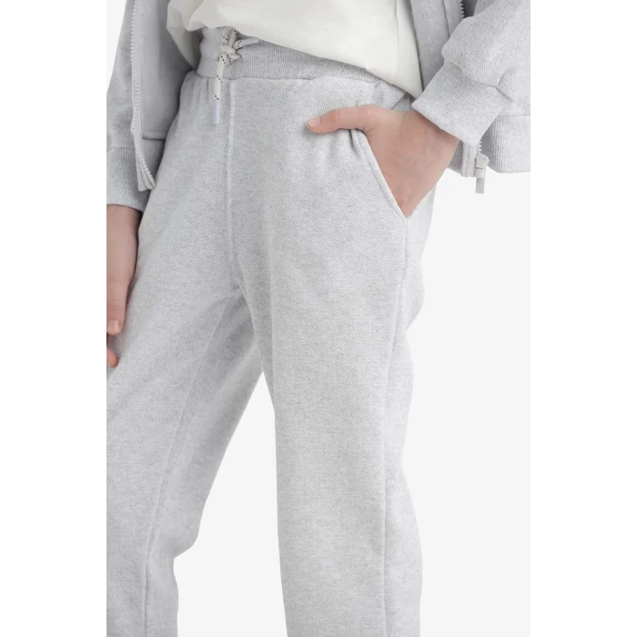 Defacto K8846A6GR400 Gri Erkek Çocuk Beli Lastikli Okul Jogger Eşofman Altı