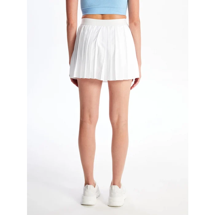 XSIDE ACTIVE Beyaz Kadın Beli Lastikli Düz Şort Etek