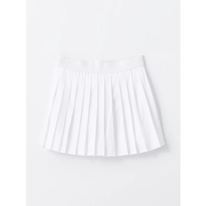 XSIDE ACTIVE Beyaz Kadın Beli Lastikli Düz Şort Etek