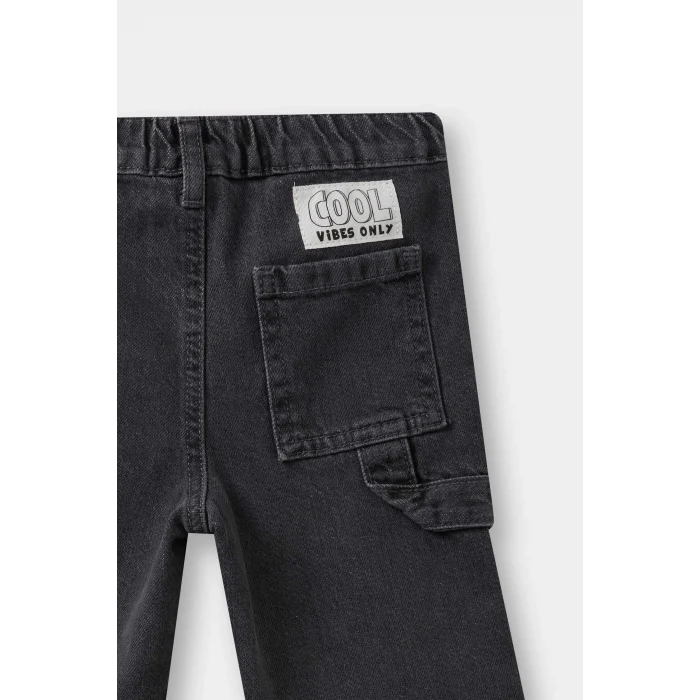 Defacto F5364A5NM18 Gri Erkek Bebek Beli Lastikli Jean Pantolon