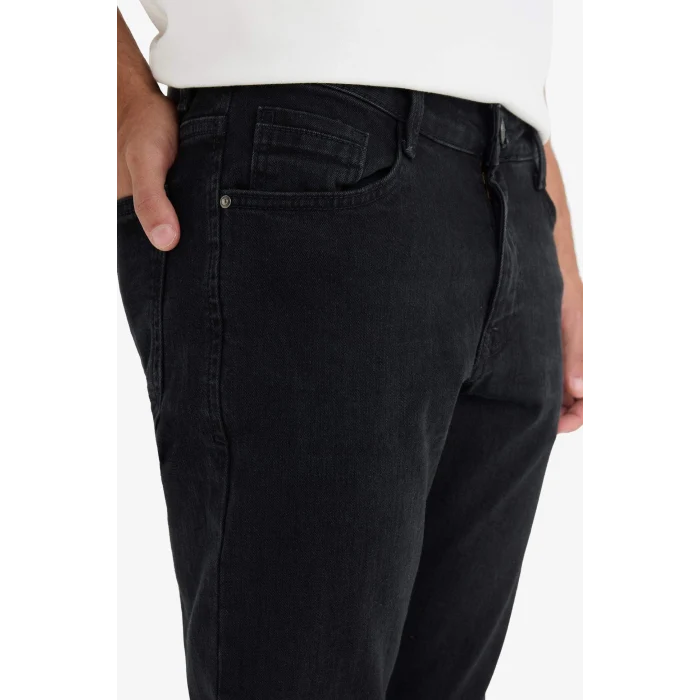 Defacto R8788AZNM40 Siyah Pedro Slim Fit Dar Kalıp Normal Bel Dar Paça Jean Pantolon
