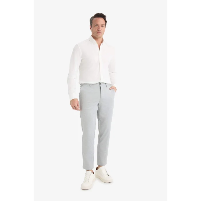 Defacto T6317AZGR377 Gri Jogger Fit Cepli Esnek Kumaş Düz Paça Pantolon
