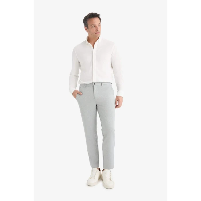 Defacto T6317AZGR377 Gri Jogger Fit Cepli Esnek Kumaş Düz Paça Pantolon