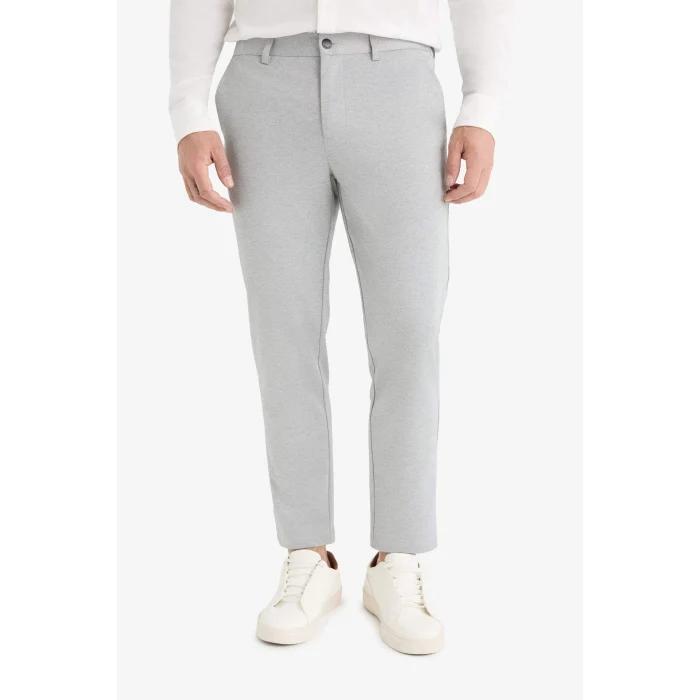 Defacto T6317AZGR377 Gri Jogger Fit Cepli Esnek Kumaş Düz Paça Pantolon