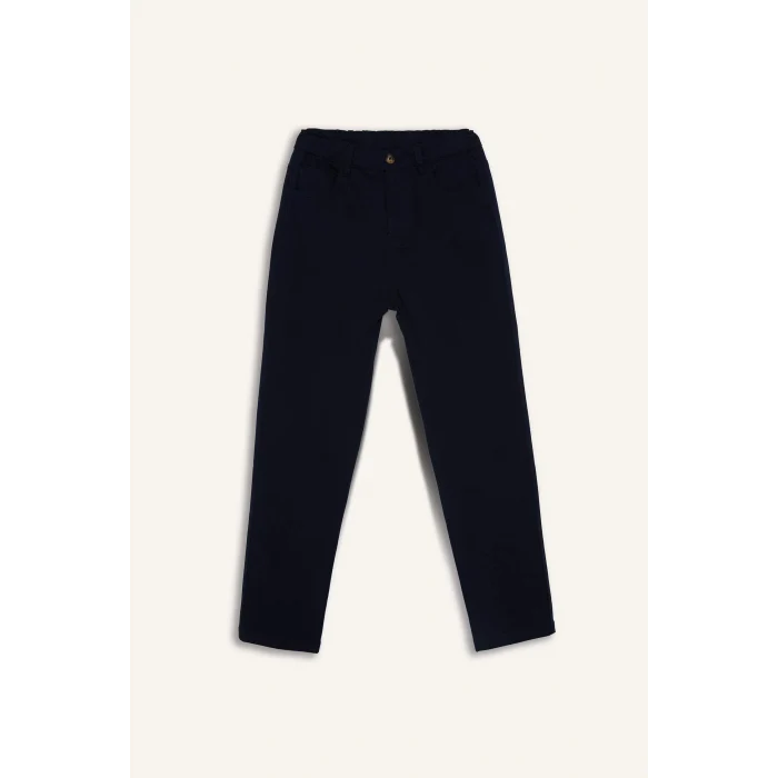 Defacto U3254A6BK81 Siyah Erkek Çocuk Düz Paça Gabardin Okul Pantolonu