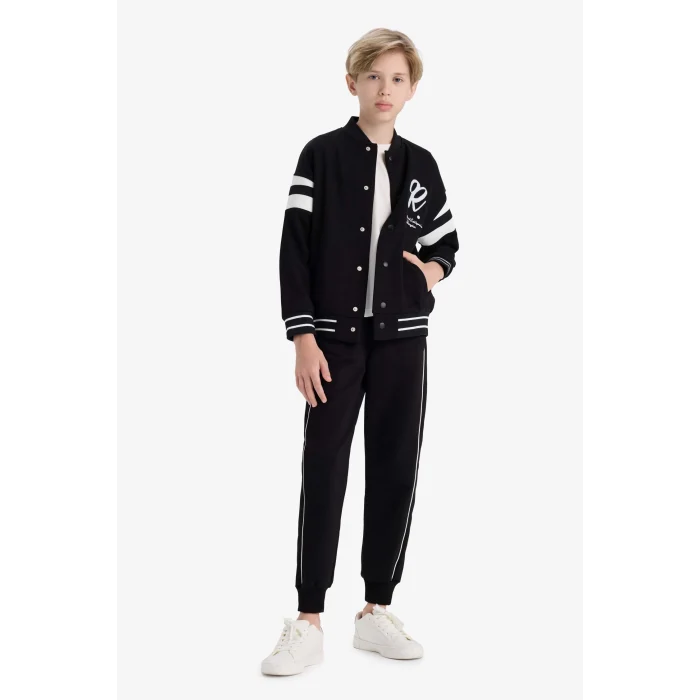 Defacto F2713A8BK81 Siyah Erkek Çocuk Beli Lastikli Okul Jogger Eşofman Altı