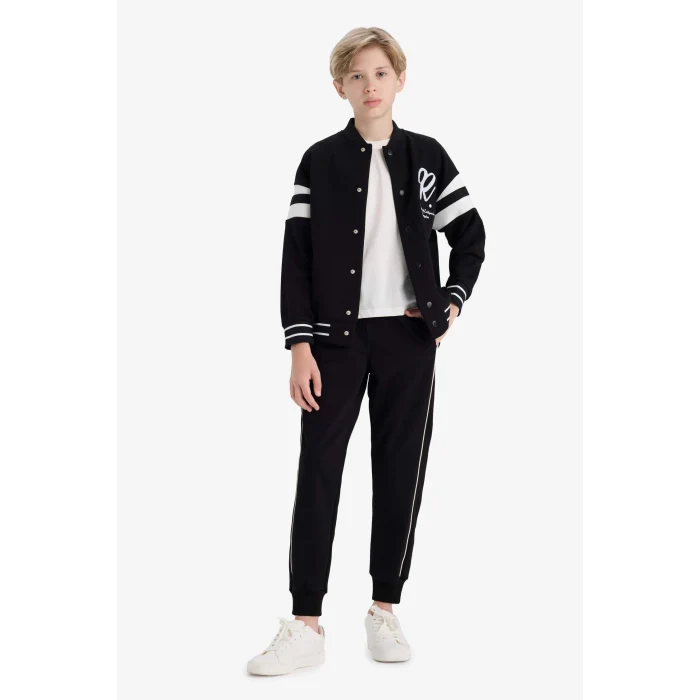 Defacto F2713A8BK81 Siyah Erkek Çocuk Beli Lastikli Okul Jogger Eşofman Altı