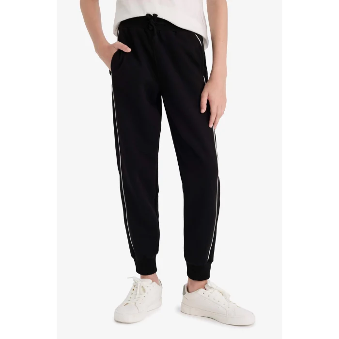 Defacto F2713A8BK81 Siyah Erkek Çocuk Beli Lastikli Okul Jogger Eşofman Altı