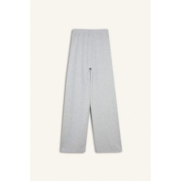 Defacto F8912AXGR210 Gri Coool Wide Leg Geniş Paça Beli Lastikli Baskılı Eşofman Altı