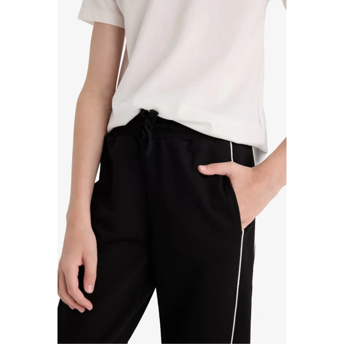 Defacto F2713A8BK81 Siyah Erkek Çocuk Beli Lastikli Okul Jogger Eşofman Altı