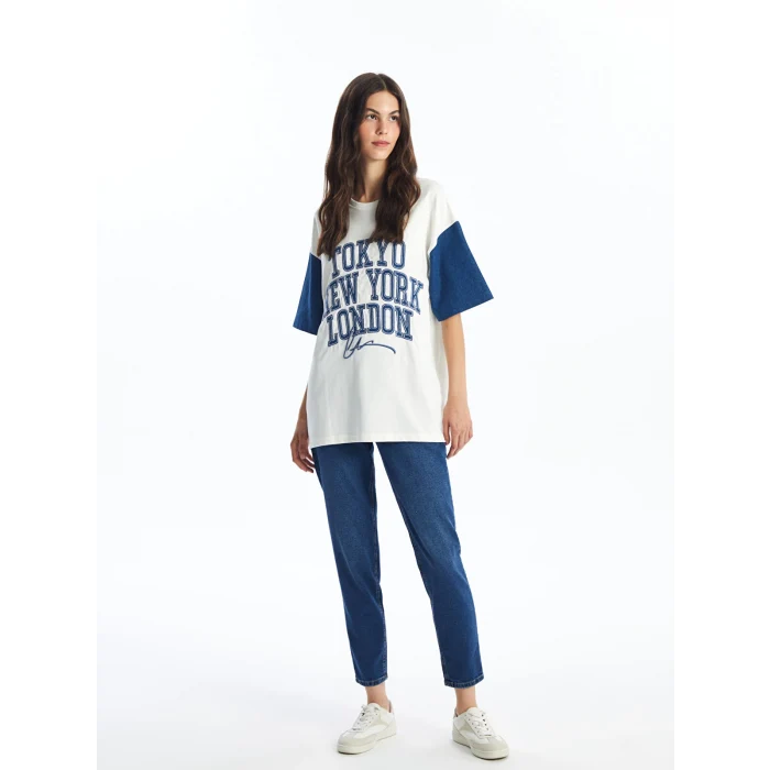 LCW Jeans Indigo Yüksek Bel Slim Mom Kadın Jean Pantolon