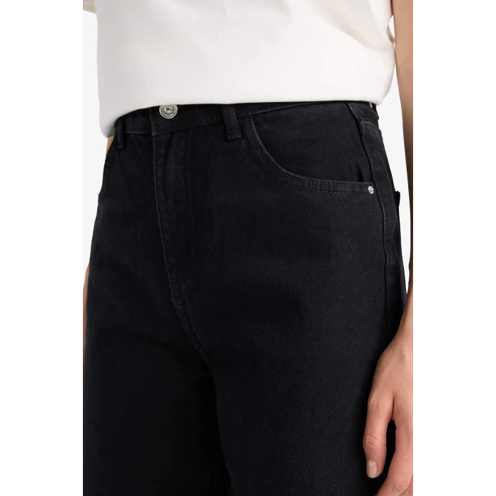 Defacto E9125AXNM40 Siyah 90s Wide Leg Yüksek Bel Uzun Jean Pantolon