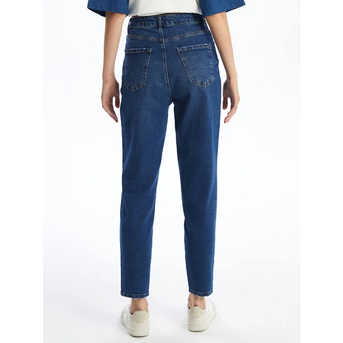 LCW Jeans Indigo Yüksek Bel Slim Mom Kadın Jean Pantolon