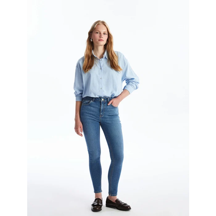 LCW Jeans Indigo Yüksek Bel Push Up Kadın Jean Pantolon