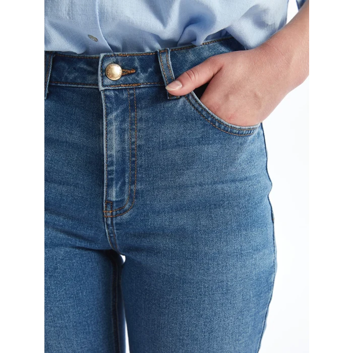 LCW Jeans Indigo Yüksek Bel Push Up Kadın Jean Pantolon