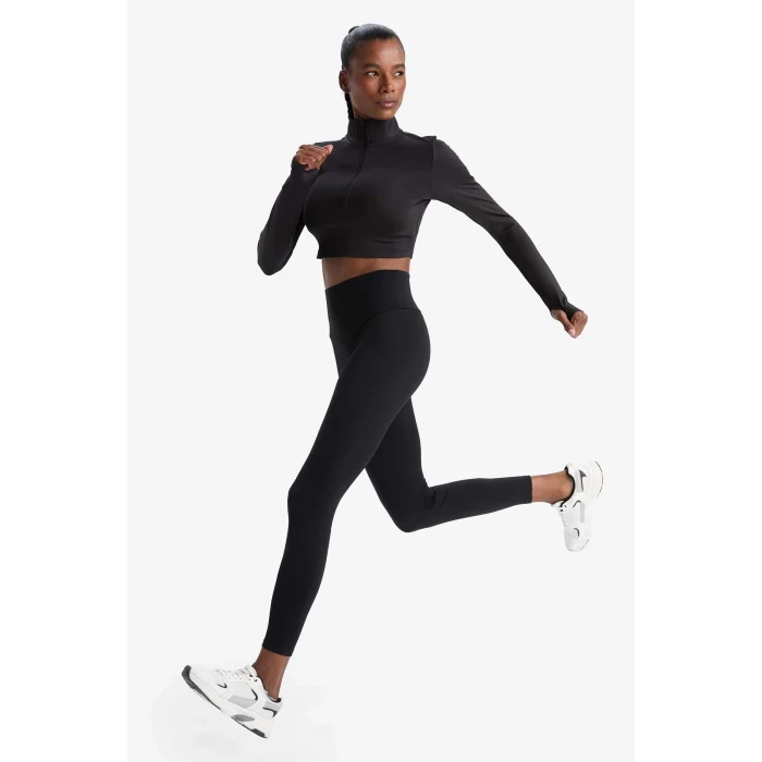 Defacto C4564AXBK81 Siyah DeFactoFit Yüksek Bel Beli Saran Toparlayıcı Esnek Premium Sporcu Tayt