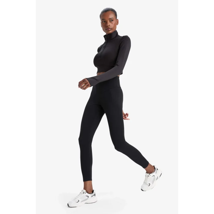 Defacto C4564AXBK81 Siyah DeFactoFit Yüksek Bel Beli Saran Toparlayıcı Esnek Premium Sporcu Tayt