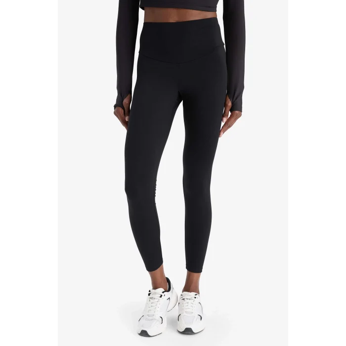 Defacto C4564AXBK81 Siyah DeFactoFit Yüksek Bel Beli Saran Toparlayıcı Esnek Premium Sporcu Tayt