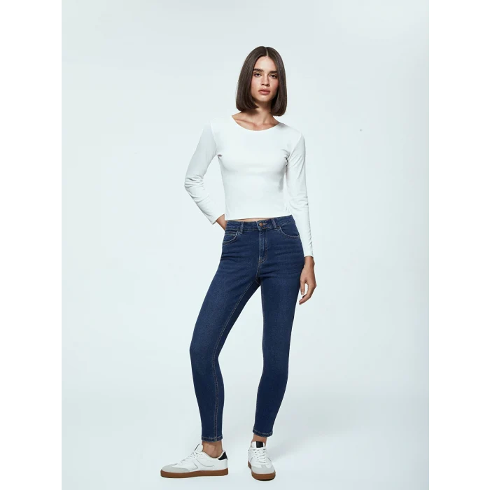 LCW Jeans Indigo Yüksek Bel Push Up Kadın Jean Pantolon