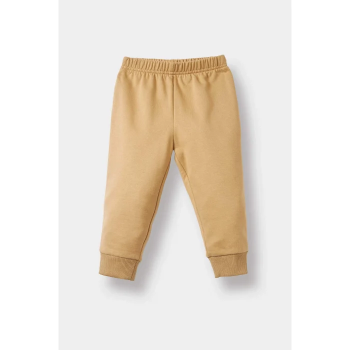 Defacto E8985A5BG109 Bej Erkek Bebek 2li Takım Baskılı Sweatshirt Eşofman Altı