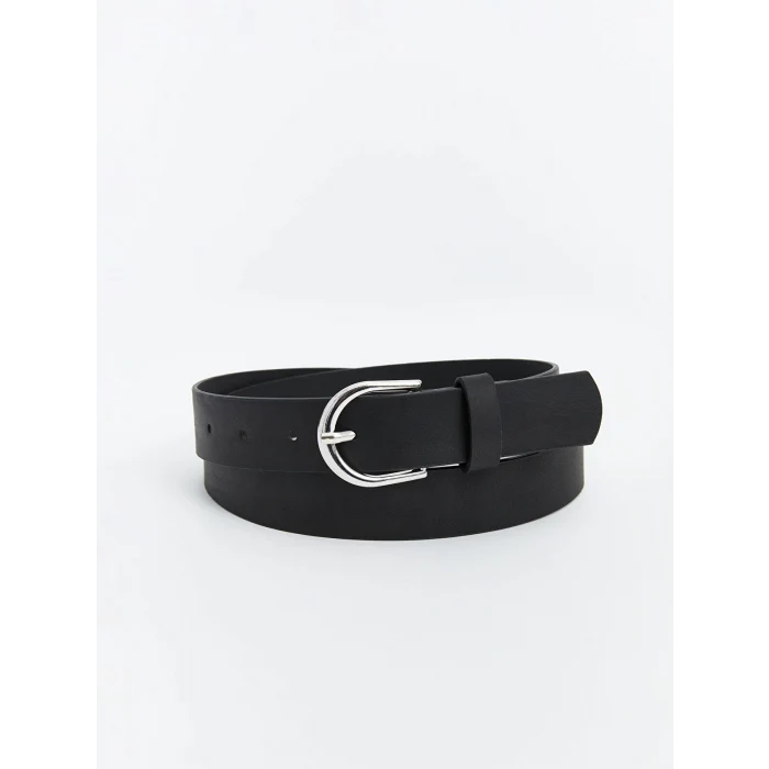 LCW ACCESSORIES Siyah Deri Görünümlü Kadın Kemer 2li