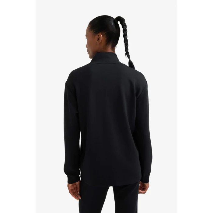 Defacto D7126AXBK81 Siyah DeFactoFit Oversize Geniş Kalıp Yarım Fermuarlı Dik Yaka Modal Sweatshirt