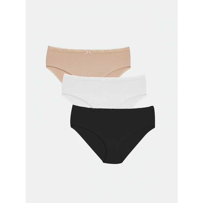 LCW DREAM Pembe Dantel Detaylı Bikini Külot 3lü