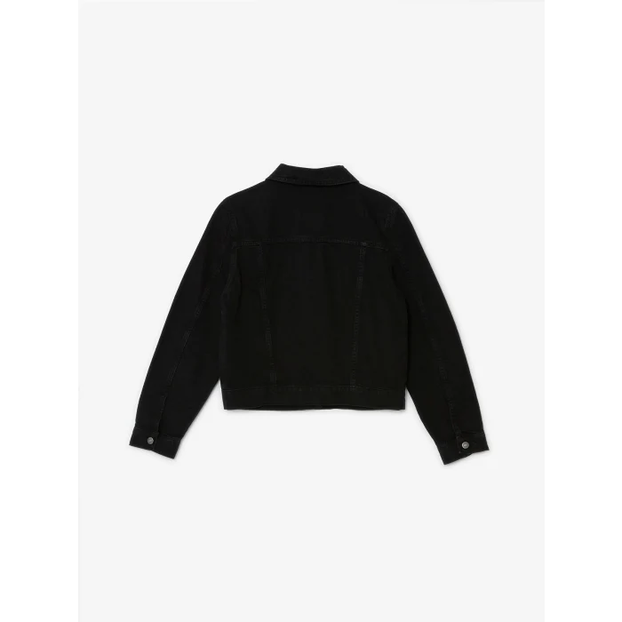 LCW Vision Siyah Gömlek Yaka Kadın Jean Ceket