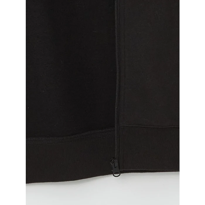 LCW Vision Siyah Kapüşonlu Oversize Kadın Kalın Fermuarlı Sweatshirt