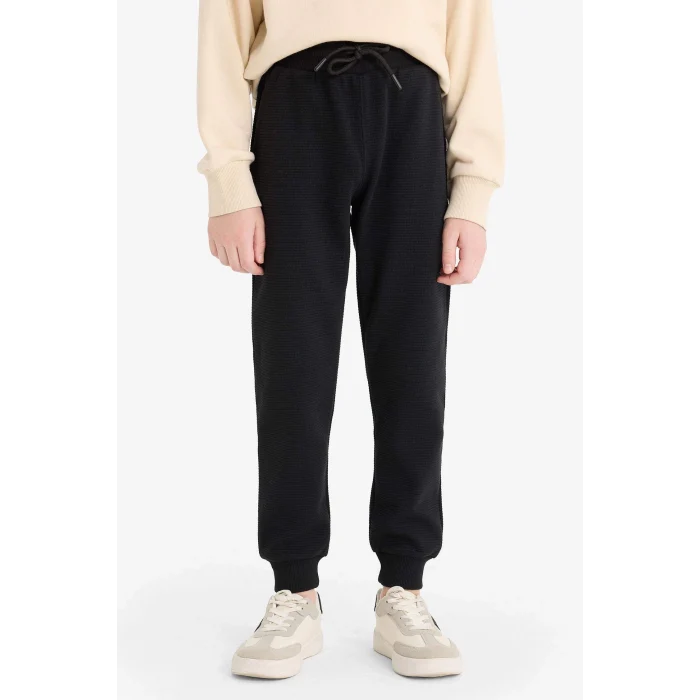 Defacto R5970A6BK81 Siyah Erkek Çocuk Beli Lastikli Okul Jogger Eşofman Altı