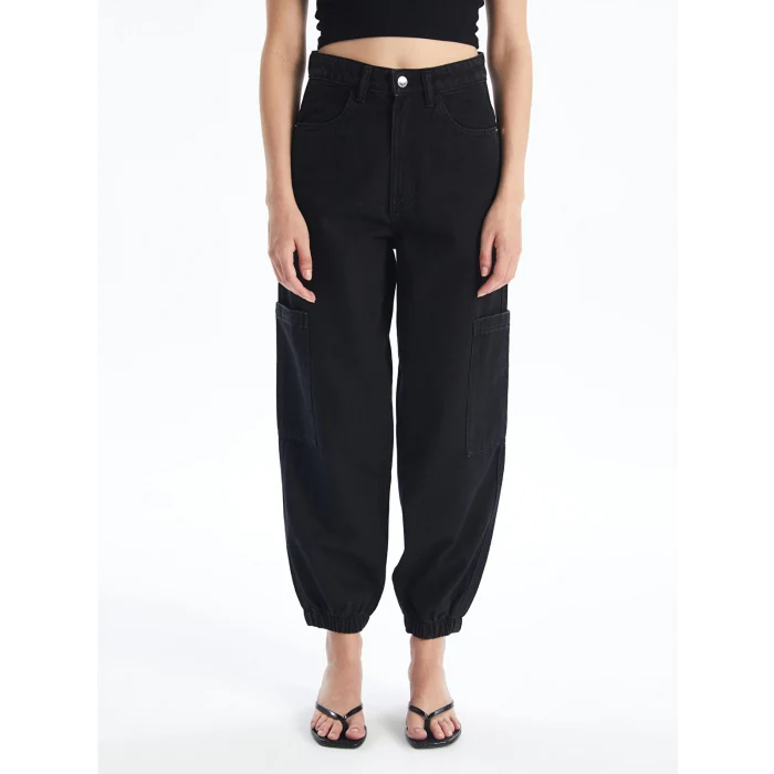 LCW Jeans Siyah Jogger Kadın Jean Pantolon