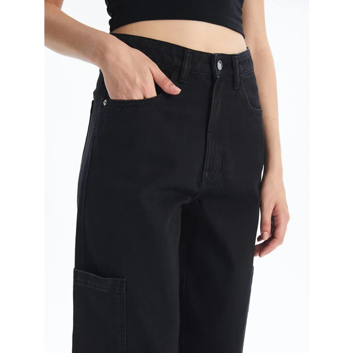 LCW Jeans Siyah Jogger Kadın Jean Pantolon