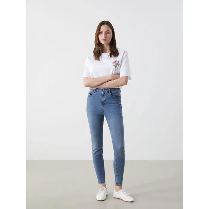 LCW Jeans Indigo Jüpiter Süper Skinny Fit Kadın Jean Pantolon
