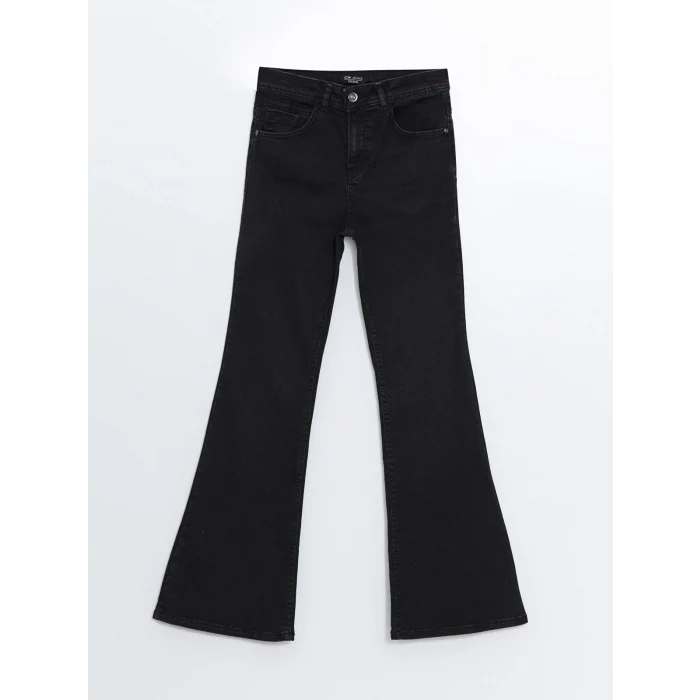 LCW Jeans Siyah Mars Flare Kadın Jean Pantolon