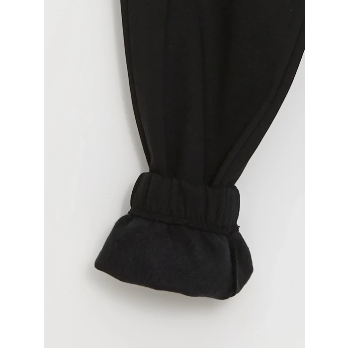 XSIDE Siyah Kadın Beli Lastikli Düz Jogger Eşofman Altı