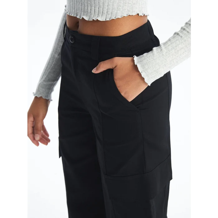 XSIDE Siyah Standart Fit Kadın Kargo Pantolon