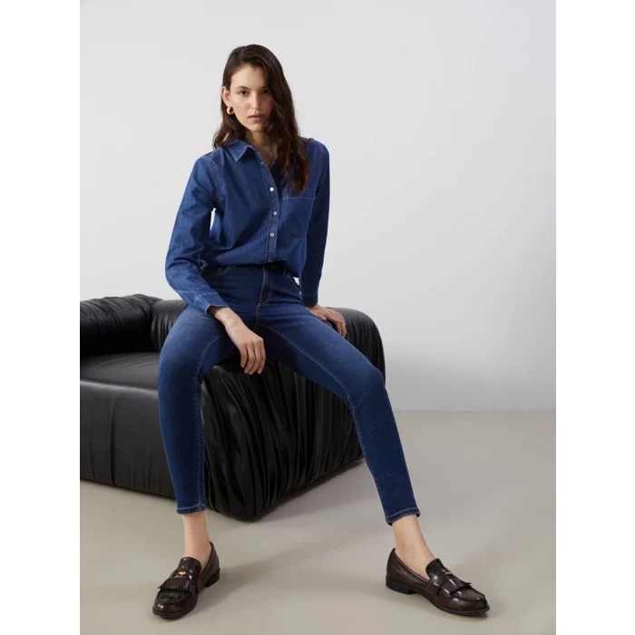 LCW Jeans Indigo Jüpiter Süper Skinny Fit Kadın Jean Pantolon