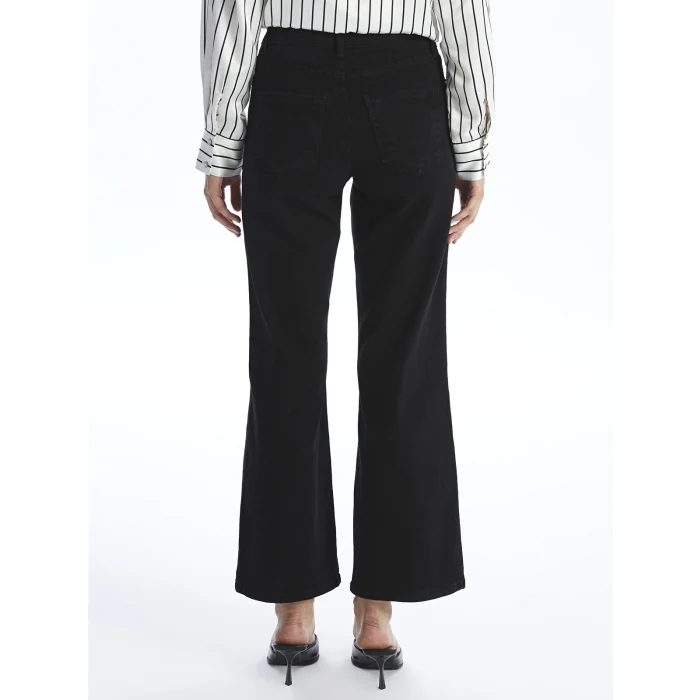 LCW Jeans Siyah Wideleg Kadın Jean Pantolon