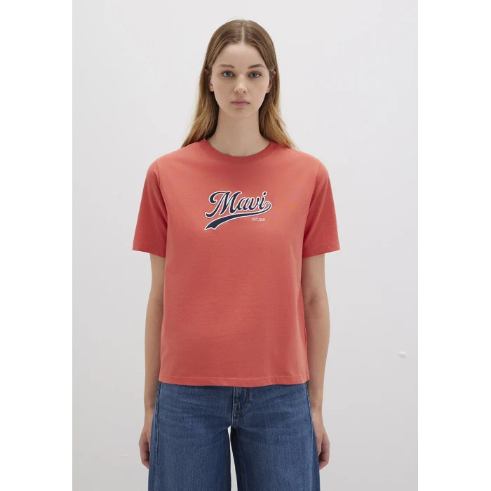 Mavi 1613565-71076 Mavi Logo Baskılı Turuncu Tişört