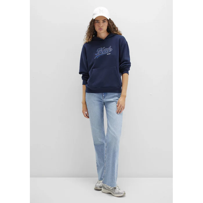 Mavi 1S10420-82318 Mavi Logo Baskılı Kapüşonlu Lacivert Sweatshirt