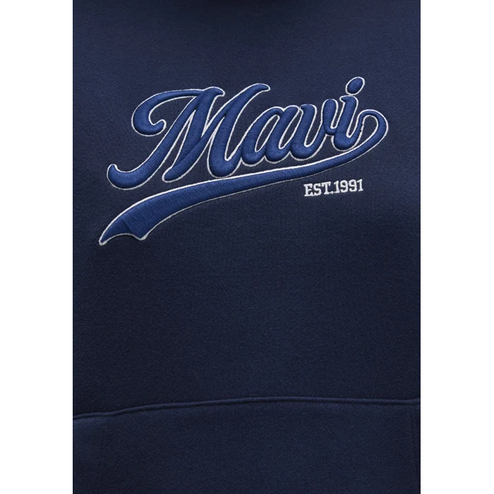 Mavi 1S10420-82318 Mavi Logo Baskılı Kapüşonlu Lacivert Sweatshirt