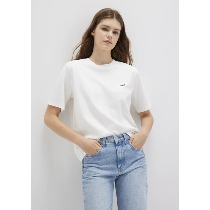 Mavi 1612122-70057 Mini Mavi Logo Baskılı Beyaz Basic Tişört